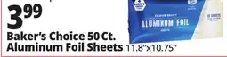 Ocean State Job Lot Baker's Choice 50 Ct. Aluminum Foil Sheets offer