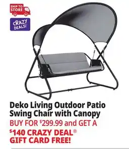 Ocean State Job Lot Deko Living Patio Swing Chair with Canopy Black/Gray offer