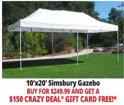 Ocean State Job Lot Simsbury 10' x 20' One-Touch Pop-Up Gazebo offer