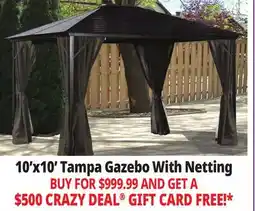 Ocean State Job Lot Tampa 10' x 10' Gazebo with Mosquito Netting offer