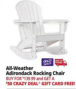 Ocean State Job Lot All-Weather Adirondack Rocking Chair White offer