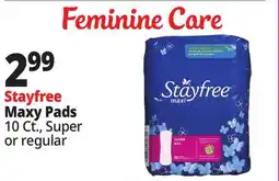 Ocean State Job Lot Stayfree Maxy Pads offer