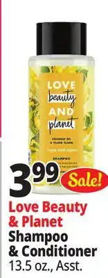 Ocean State Job Lot Love Beauty & Planet Shampoo & Conditioner offer