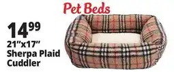 Ocean State Job Lot 21x17 Sherpa Plaid Cuddler Pet Beds offer