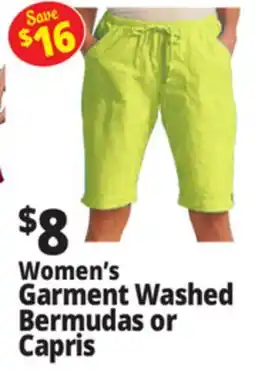 Ocean State Job Lot Women's Garment Washed Bermudas or Capris offer