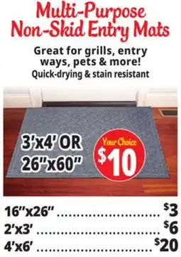 Ocean State Job Lot Multi-Purpose Non-Skid Entry Mats offer