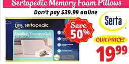 Ocean State Job Lot Sertapedic Memory Foam Pillows offer