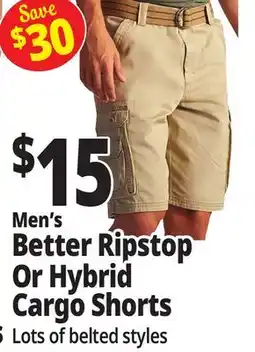 Ocean State Job Lot Men's Better Ripstop Or Hybrid Cargo Shorts offer