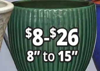 Ocean State Job Lot Outdoor Glazed Ceramic Pots 9 to 15 offer