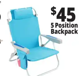 Ocean State Job Lot 5 Position Aluminum Backpack Chair offer