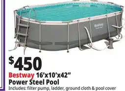Ocean State Job Lot Bestway 16' Above Ground Power Steel Oval Pool Set offer