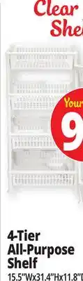Ocean State Job Lot 4-Tier All-Purpose Shelf offer