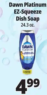 Ocean State Job Lot Dawn Platinum EZ-Squeeze Liquid Dish Detergent 24.3 oz offer