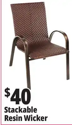 Ocean State Job Lot Outdoor Living Accents Resin Wicker Stackable Chair offer