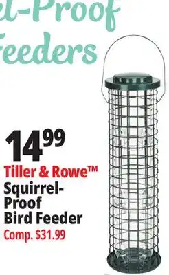 Ocean State Job Lot Tiller & Rowe Squirrel Proof Bird Feeder offer