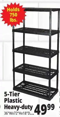 Ocean State Job Lot Maxit 4-Tier Plastic Shelving Unit 48 offer