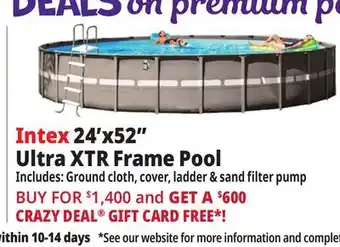 Ocean State Job Lot Intex 24' x 52 Ultra XTR Frame Pool Set with Sand Filter Pump offer