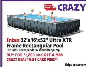 Ocean State Job Lot Intex 32' x 16' x 52 Ultra XTR Frame Rectangular Pool Set with Sand Filter Pump offer