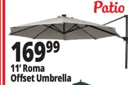Ocean State Job Lot 11' Roma Offset Patio Umbrella with Solar LED Lights Beige offer