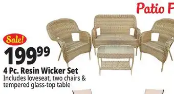 Ocean State Job Lot 4 Piece Resin Wicker Patio Set offer
