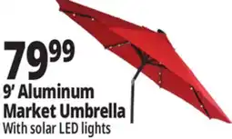 Ocean State Job Lot 9' Aluminum Market Umbrella with Solar LED Lights offer