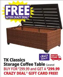 Ocean State Job Lot TK Classics Storage Coffee Table Caramel offer