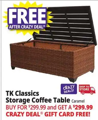 Ocean State Job Lot TK Classics Storage Coffee Table Caramel offer