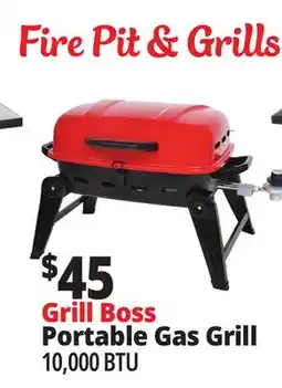 Ocean State Job Lot Grill Boss Portable Propane Grill with Folding Legs 10 000 BTU offer