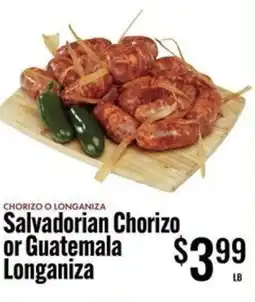Jons International Salvadorian chorizo or guatemala longaniza offer