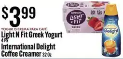 Jons International Light n fit greek yogurt international delight coffee creamer offer