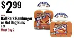 Jons International Ball park hamburger or hot dog buns offer