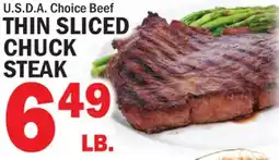 Bravo Supermarkets THIN SLICED CHUCK STEAK offer