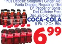 Bravo Supermarkets COCA-COLA 8 Pk. 12 Oz. Btls offer