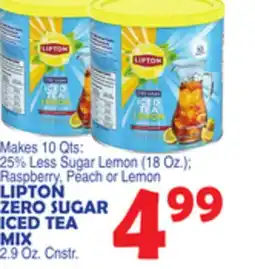 Bravo Supermarkets LIPTON ZERO SUGAR ICED TEA MIX offer