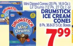 Bravo Supermarkets DRUMSTICK ICE CREAM CONES 8 Pk. 36.8-37.5 Oz. Boxes offer