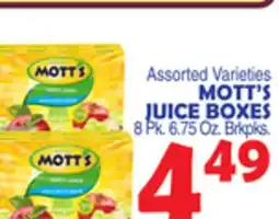 Bravo Supermarkets MOTT'S JUICE BOXES offer