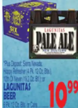 Bravo Supermarkets LAGUNITAS BEER 6 Pk. 12 Oz. Btls. or Cans offer