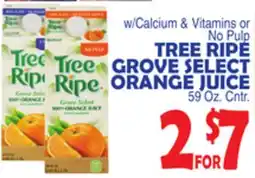 Bravo Supermarkets TREE RIPE GROVE SELECT ORANGE JUICE offer