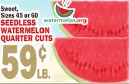 Bravo Supermarkets SEEDLESS WATERMELON QUARTER CUTS offer