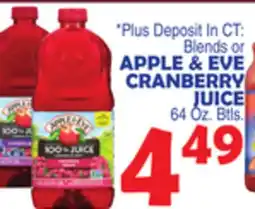 Bravo Supermarkets APPLE & EVE CRANBERRY JUICE offer