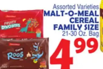 Bravo Supermarkets MALT-O-MEAL CEREAL FAMILY SIZE offer