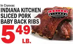 Bravo Supermarkets INDIANA KITCHEN SLICED PORK BABY BACK RIBS offer