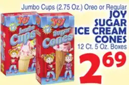 Bravo Supermarkets JOY SUGAR ICE CREAM CONES 12 Ct. 5 Oz. Boxes offer