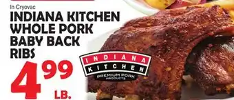 Bravo Supermarkets INDIANA KITCHEN WHOLE PORK BABY BACK RIBS offer