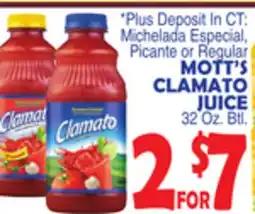 Bravo Supermarkets MOTT'S CLAMATO JUICE offer