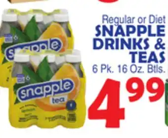 Bravo Supermarkets SNAPPLE DRINKS & TEAS offer
