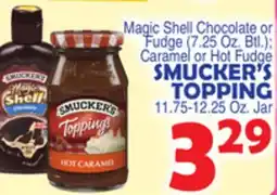 Bravo Supermarkets SMUCKER'S TOPPING 11.75-12.25 Oz. Jar offer