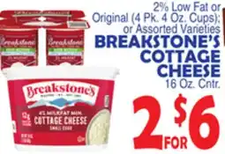 Bravo Supermarkets BREAKSTONE'S COTTAGE CHEESE 16 Oz. Cntr offer