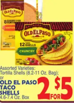 Bravo Supermarkets OLD EL PASO TACO SHELLS 4.6-7.4 Oz. Box offer