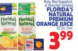 Bravo Supermarkets FLORIDA'S NATURAL PREMIUM ORANGE JUICE offer